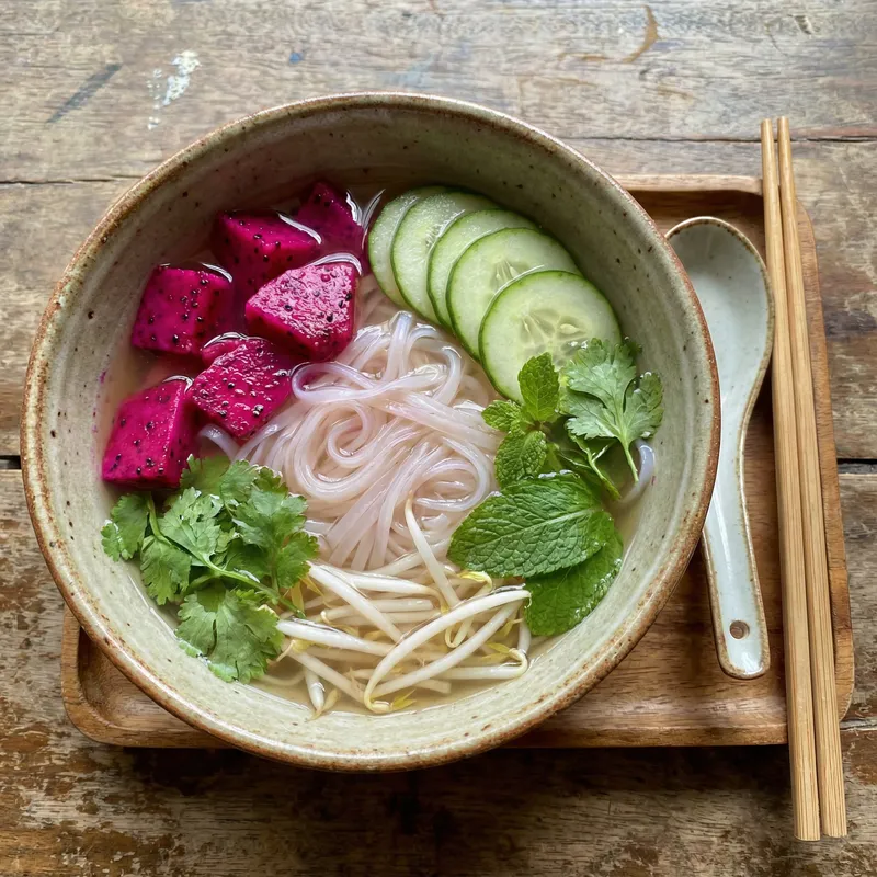 Delicious Dragon Fruit Rice Noodle Soup Recipe