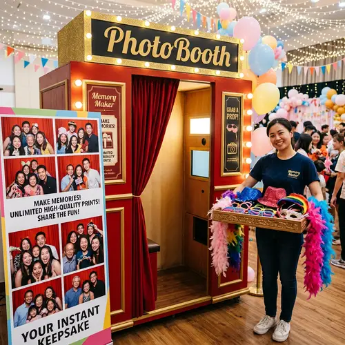 Vibrant Photobooth Advertisement: Classic PhotoBooth Fun