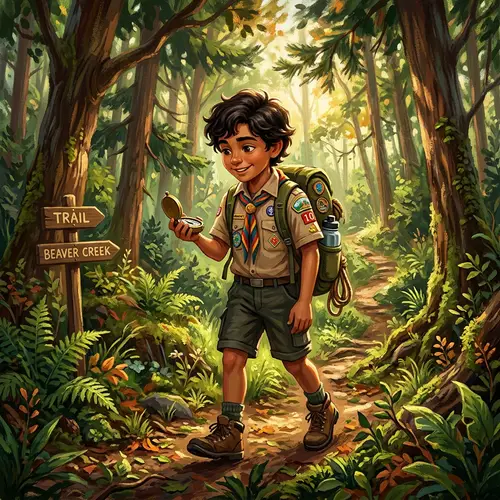 Adventure Awaits: Young Beaver Scout in Nature