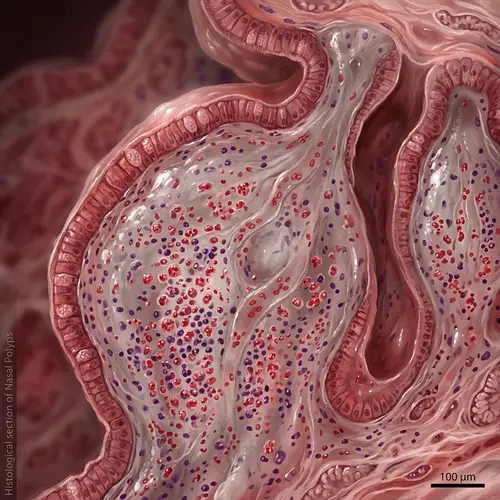 Microscopic View of Nasal Polyps - Digital Art