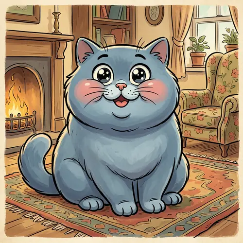 Adorable British Shorthair Cat | Classic Cartoon Style