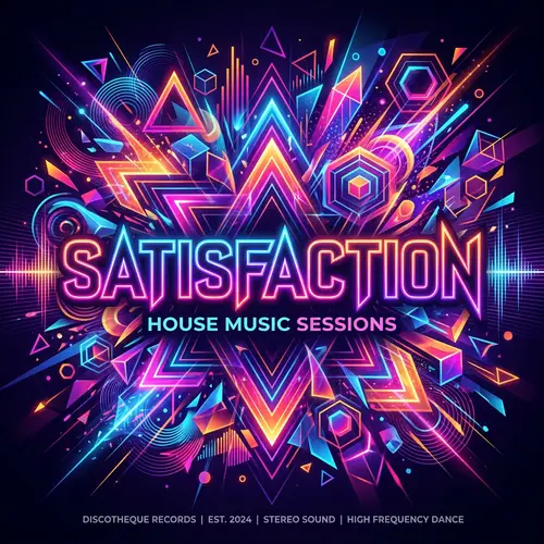 Satisfaction - Vibrant House Music Album Cover Design