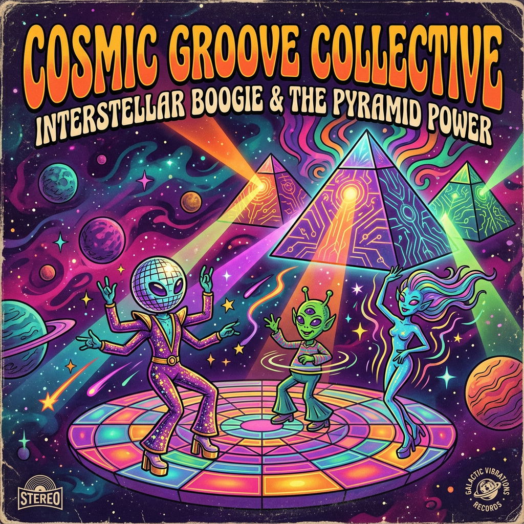Intergalactic Funkadelic Aliens Grooving: Cosmic Dance Floor | AI