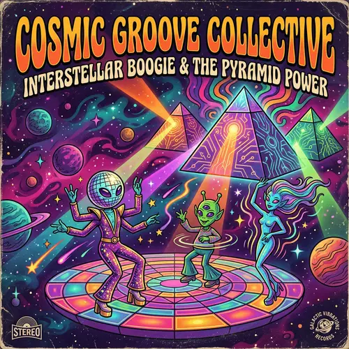 Cosmic Dance Floor: Vintage-Inspired Funk Album Cover