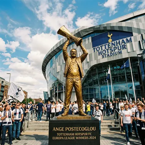 Ange Postecoglou Statue at Tottenham Stadium