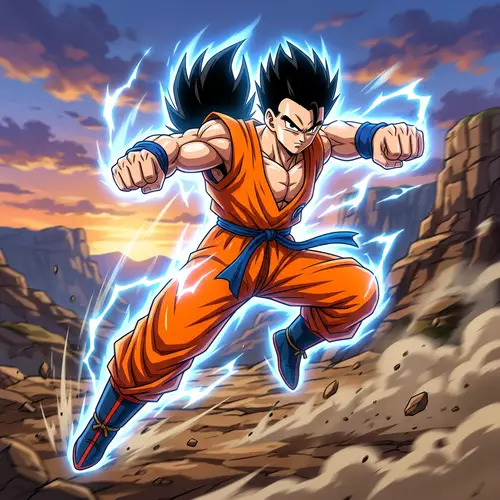 Spiky Black Hair Adult Male Martial Artist Character