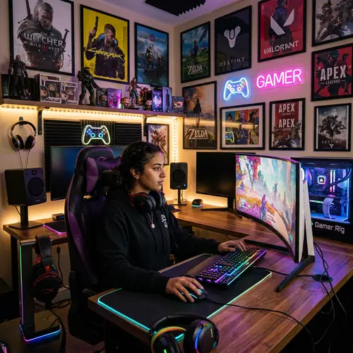 Gaming PC Room with Music Lover | Colorful Setup & Comfortable Chairs