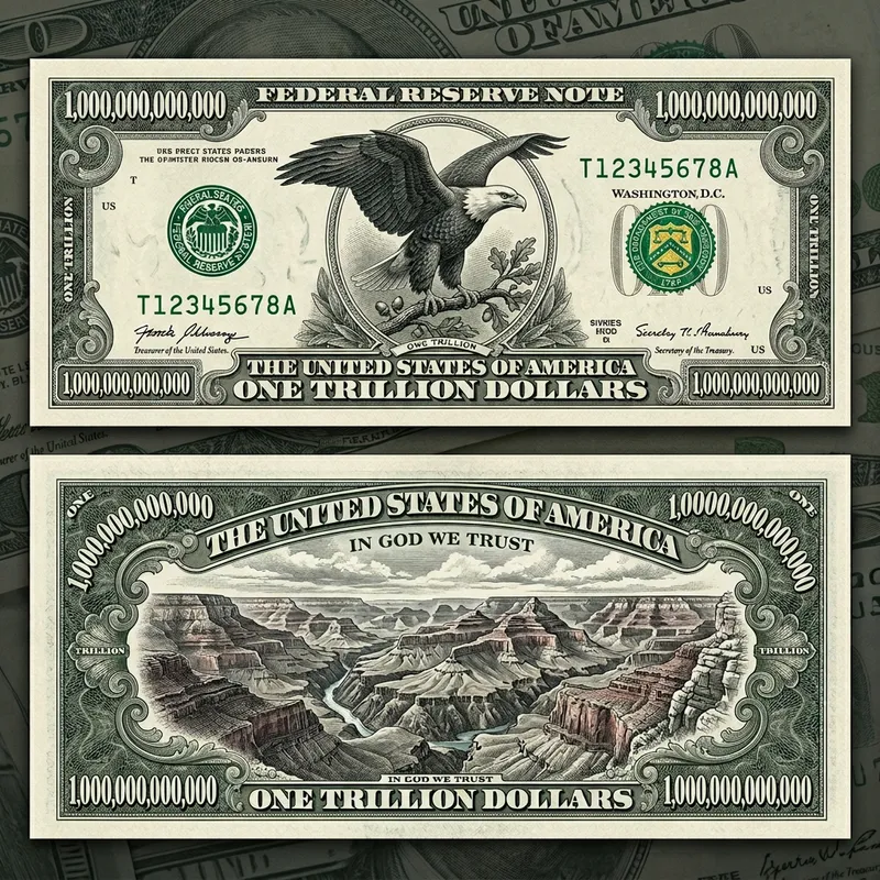 US Trillion Dollar Bill Design Overview