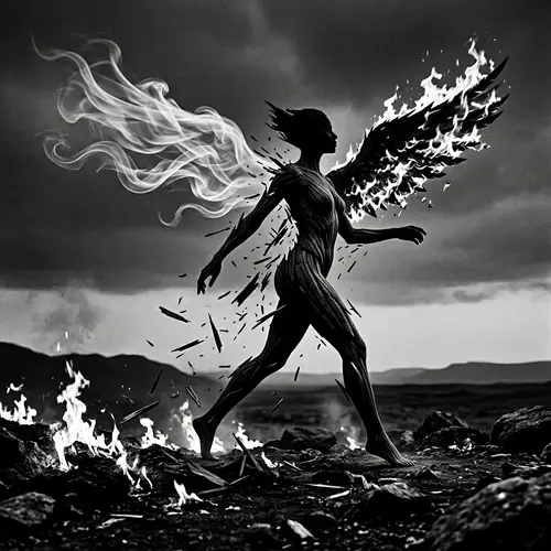 Dynamic Black-and-White Silhouette Art