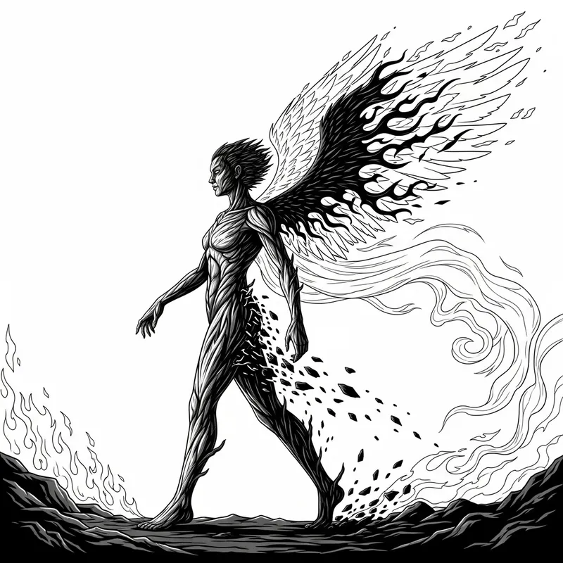 Dynamic Black-and-White Silhouette Art Dynamic Black-and-White Silhouette Art