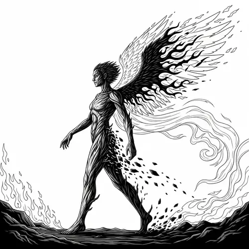 Dynamic Black-and-White Silhouette Art