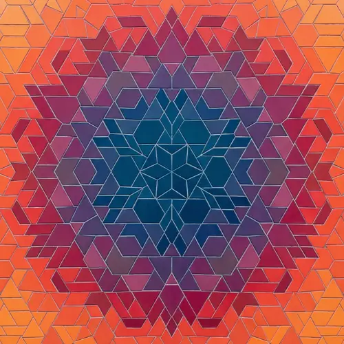 Intricate Tessellation Pattern Design - Symmetrical Geometric Shapes