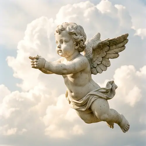 Cherubic Baby Angel in Flight