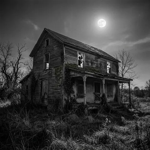 Desolate House Under Moonlit Sky | Abandoned Mansion