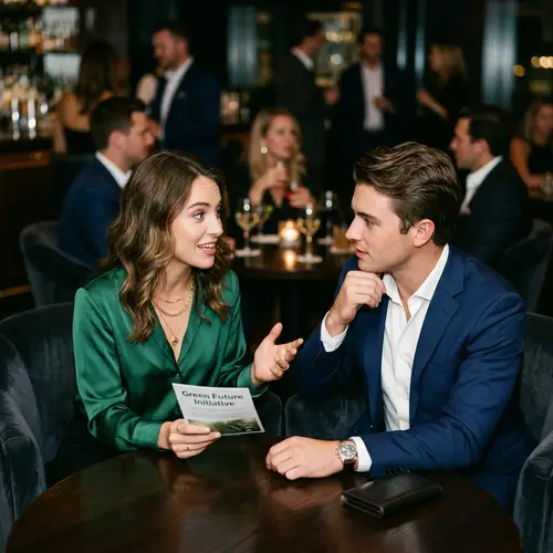 Attractive Young Woman Influencing Wealthy Man