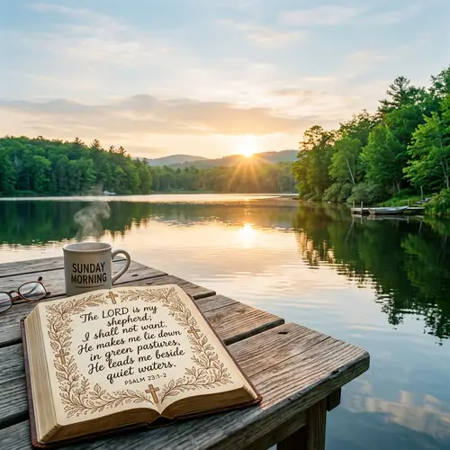 Peaceful Sunday Bible Verse Background for Facebook