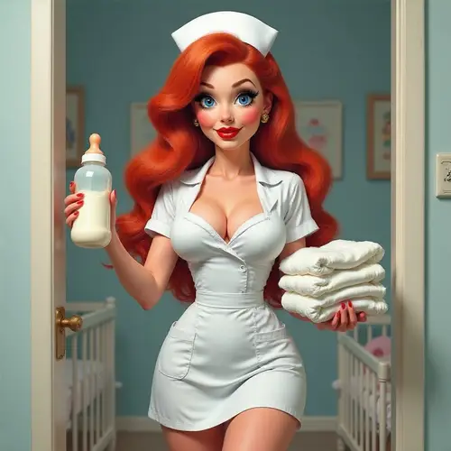 Jessica Rabbit Nurse Illustration in Roger Rabbit Style