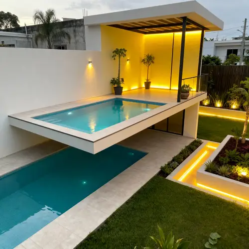 Modern Suspended Pool and Deck Design Ideas