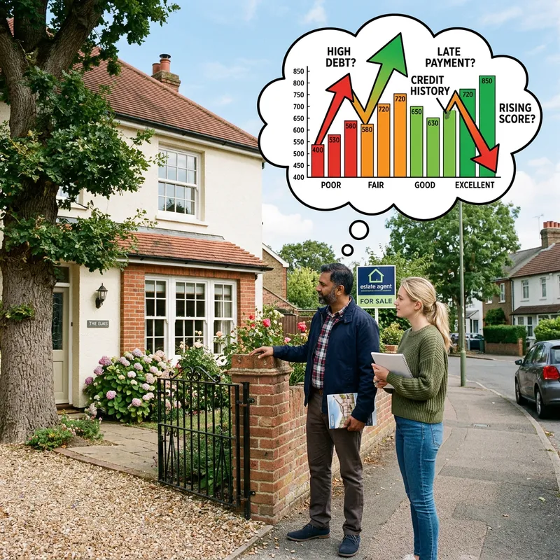 Couple Evaluating Home with Credit Score Concerns