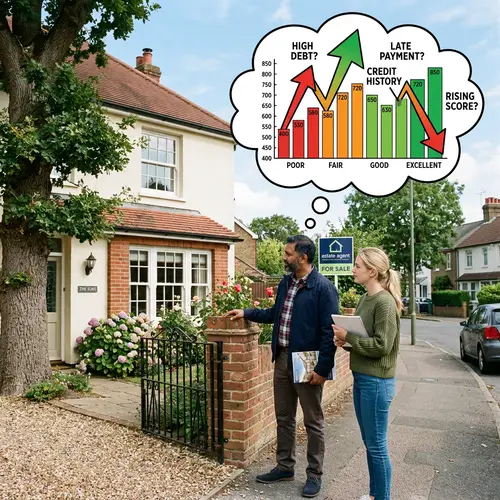 Couple Evaluating Home with Credit Score Concerns