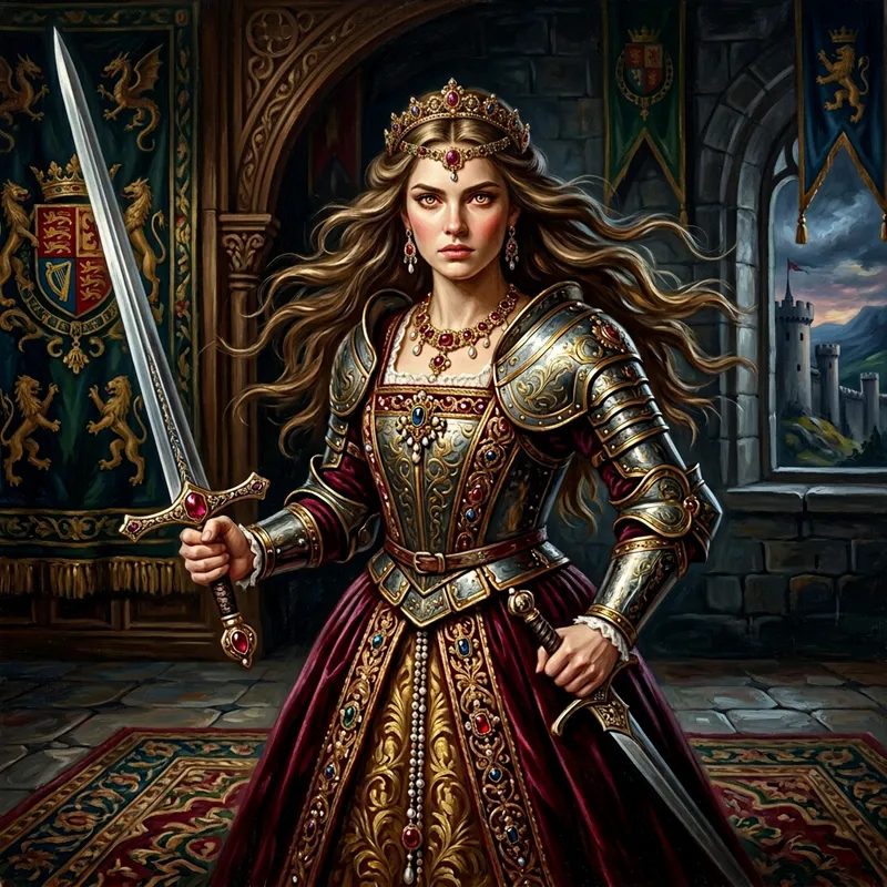 Determined Renaissance Princess - Jewel Tones & Fiery Gaze