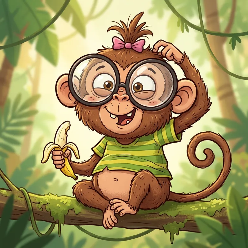 Funny Monkey with Glasses
