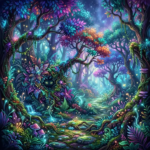 Enchanting Mystical Forest with Whimsical Creature | Digital Painting
