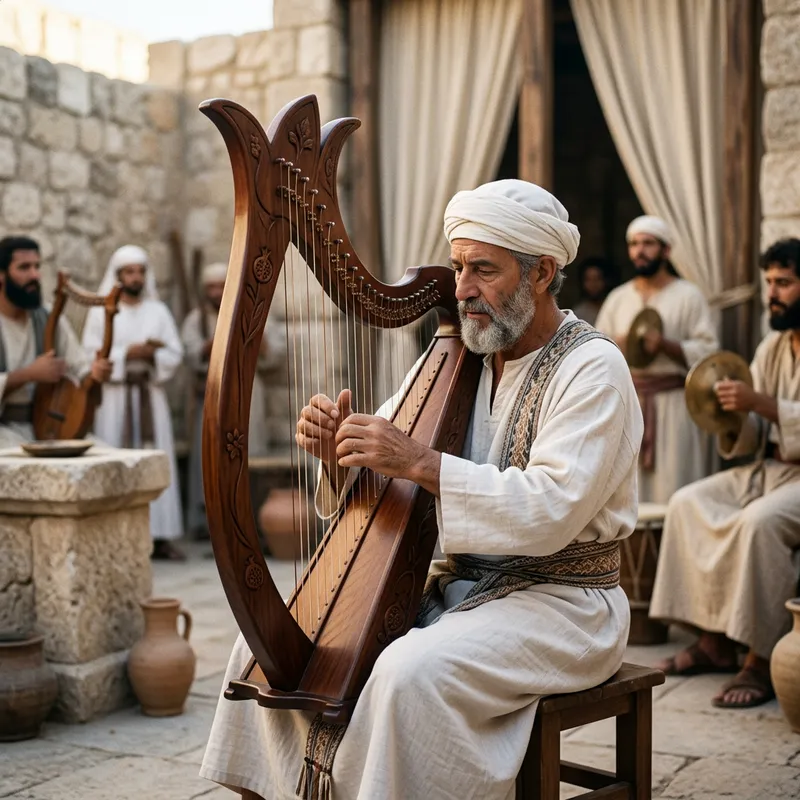 Lily-Shaped Harp of King David's Era Lily-Shaped Harp of King David's Era