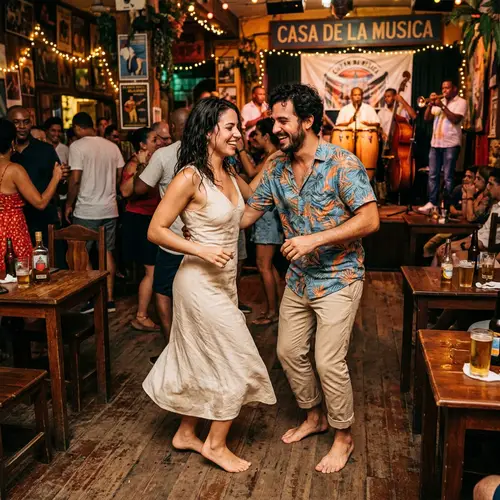 Vibrant Night in a Cuban Bar: Couples Fun
