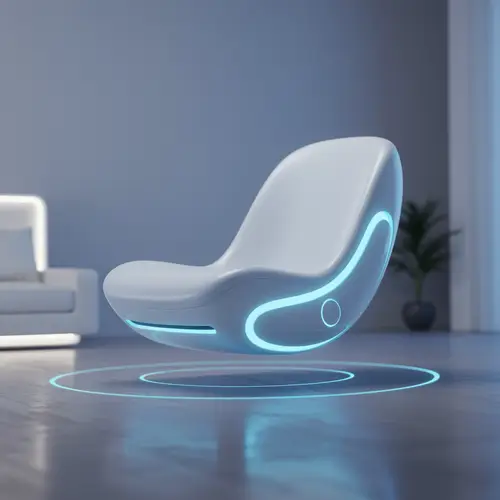 Sleek Sci-Fi Chair with Blue Tints