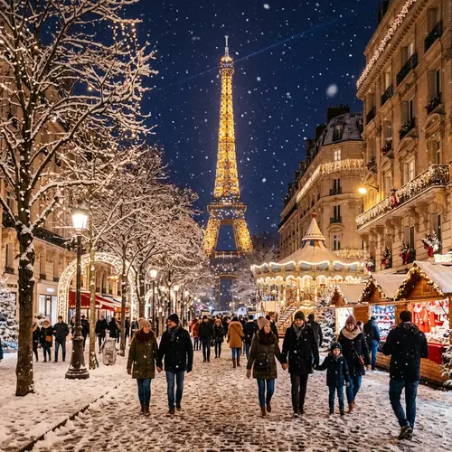 Winter Wonderland in Paris: Snow and Lights
