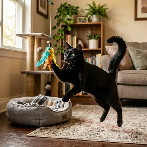 Active Domestic Cat: Playful and Charming