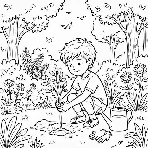 Connecting with Nature: A Boy's Bond and Care for the Environment