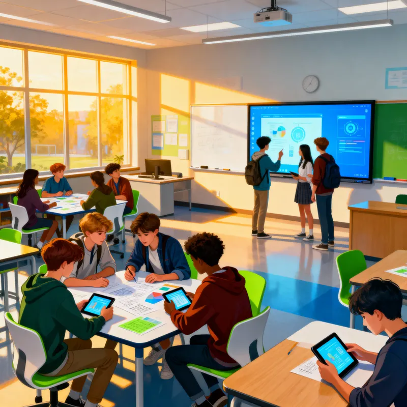 Dynamic 21st Century Classroom Illustration