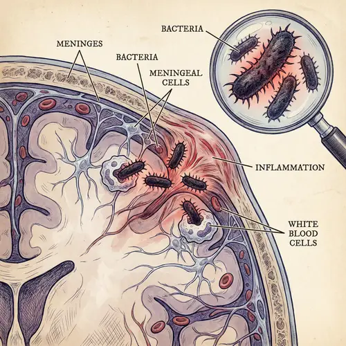 Bacterial Meningitis: Scientific Illustration