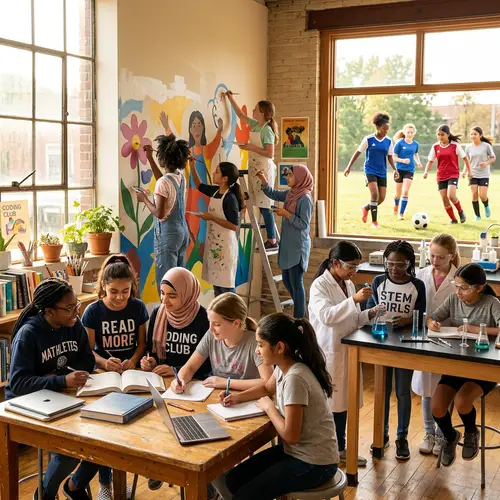 Empowering Diverse Girls Engaged in Various Activities