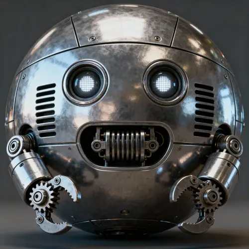 Cute Ball-Shaped Robot with Mechanical Arms