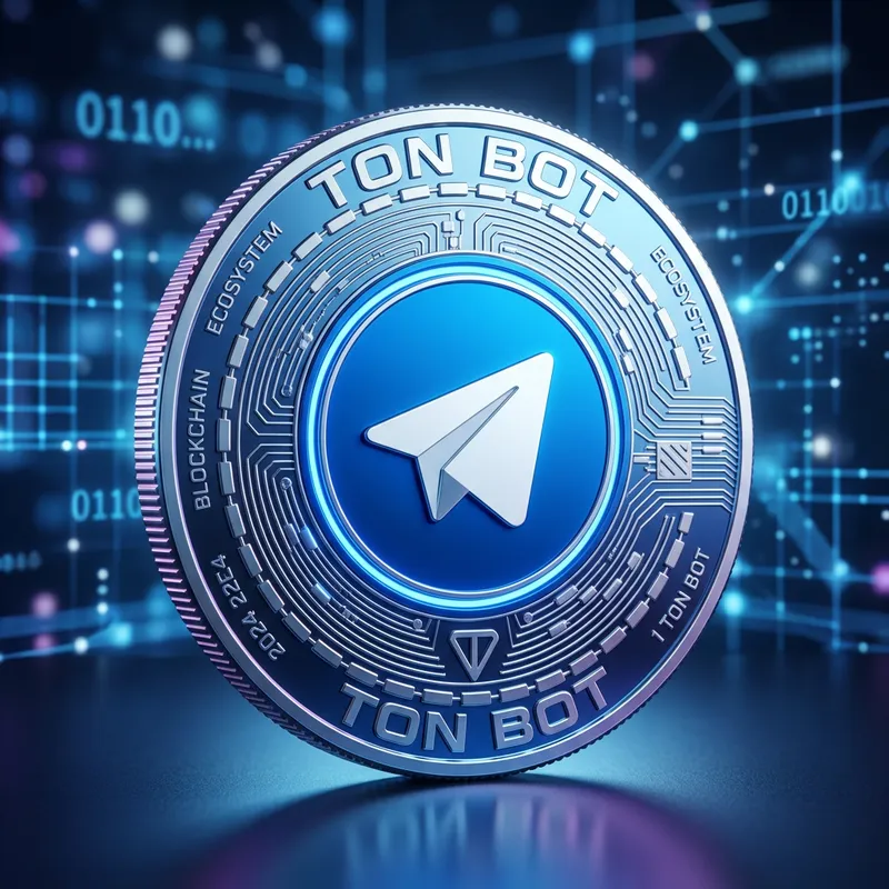 TON BOT Telegram Coin - Sleek Digital Currency Design