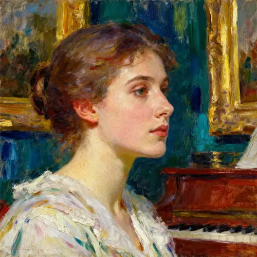 Vibrant Traditional Oil Painting with Depth