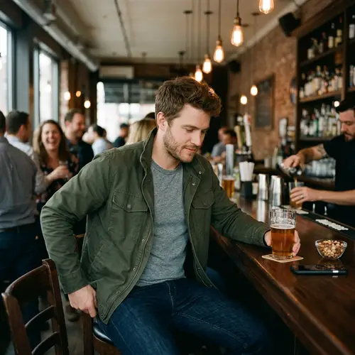 Man Sitting at a Bar: Relax and Unwind