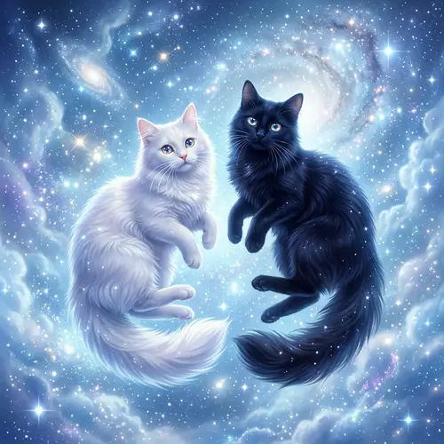Celestial Cats Drifting in Heavenly Skies