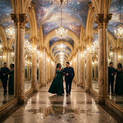 Dreamy Hall of Mirrors with Celestial Charm