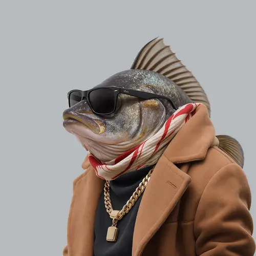Trendy Fish in Fashionable Outfit