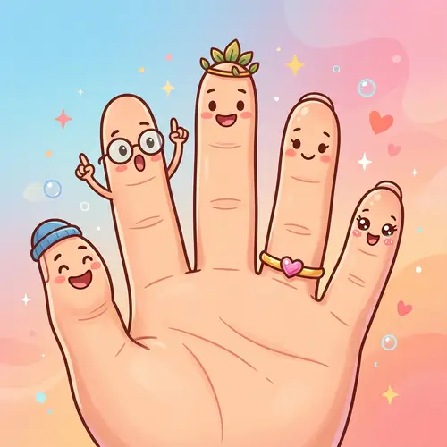 Cheerful Pinky Finger Illustration | Friendly Cartoon Character