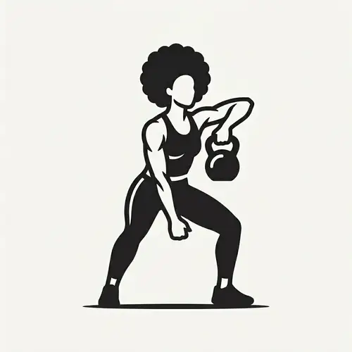 Strong Woman Kettlebell Logo | Minimalist Design
