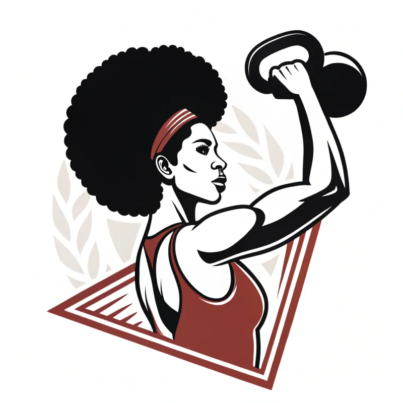 Strong Woman Kettlebell Logo | Minimalist Design