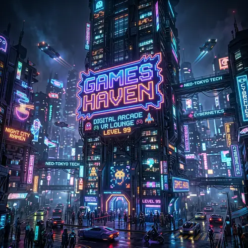 Explore Games Haven: A Cyberpunk City Experience