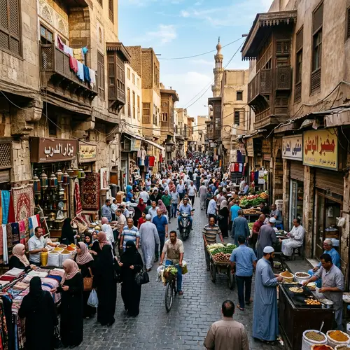 Darb al Watan Urban Street Scene | Vibrant and Colorful View
