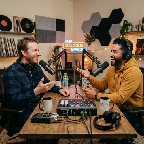 Engaging Podcast Conversation Between Men of Different Descents