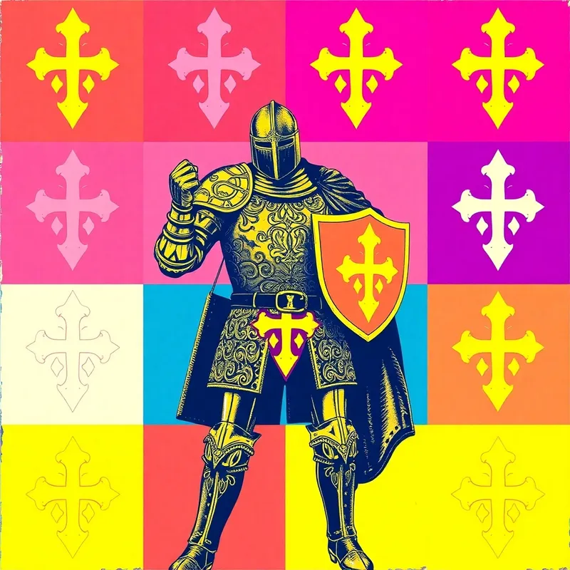 Andy Warhol's Medieval Knight Art Grid